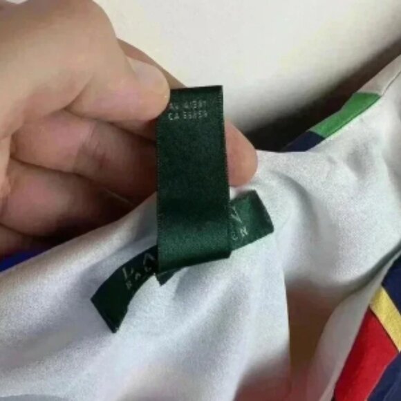 Ralph Lauren Multi Skirt Vibrant Multi-Color Geometric Print Skirt 100% Silk - Picture 7 of 7